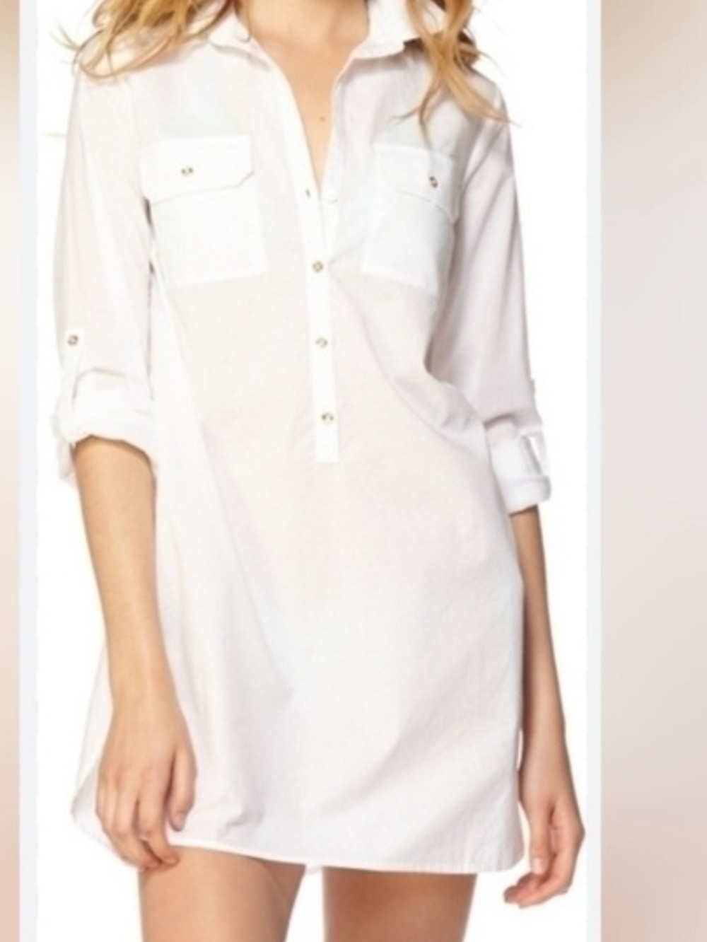Lilly Pulitzer White Button-Front Captiva Tunic